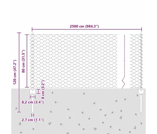Žoga Statņu Komplekts 11 Gab. U-Kanāls 80 Cm Cinkots Tērauds Vidaxl