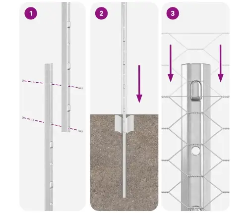 Dārza Žogu Komplekts 2 Gab. Cinkota Tērauda Vidaxl