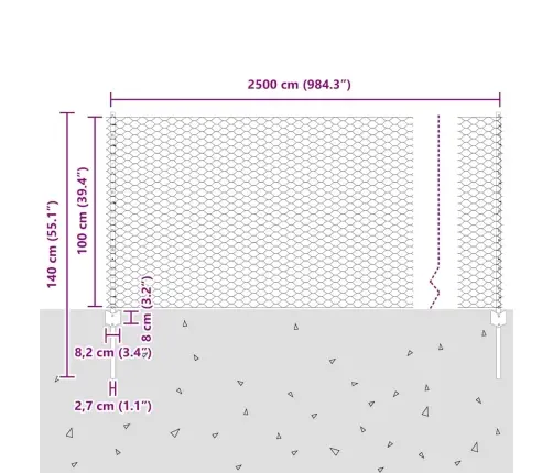 Tvora Su Stulpais Sidabro 1 X 25 M Plienas
