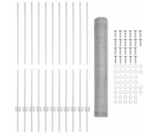 Tvora Su Stulpais Sidabro 1.2 X 25 M Plienas