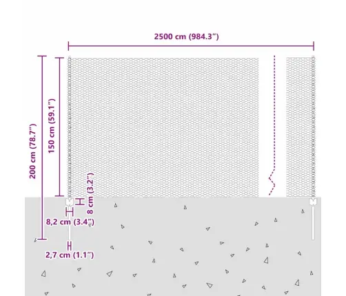 Tvora Su Stulpais Sidabro 1.5 X 25 M Plienas