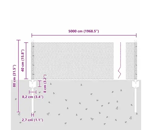 Žoga Stabi 11 Gabali U-Kanāls 40 Cm Cinkots Tērauds Vidaxl