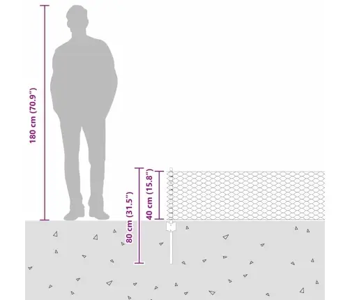 Žoga Stabi 11 Gab. U-Kanāls 40 Cm Cinkots Tērauds Vidaxl