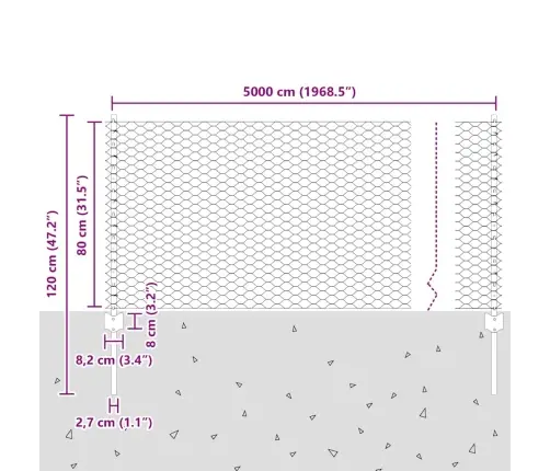 Žogu Stabi 11 Gab U-Kanāls 80 Cm Cinkots Tērauds Vidaxl