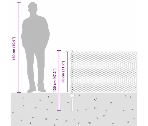 Žoga Stabi 11 Gab. U-Kanāls 80 Cm Galvanizēts Tērauds Vidaxl