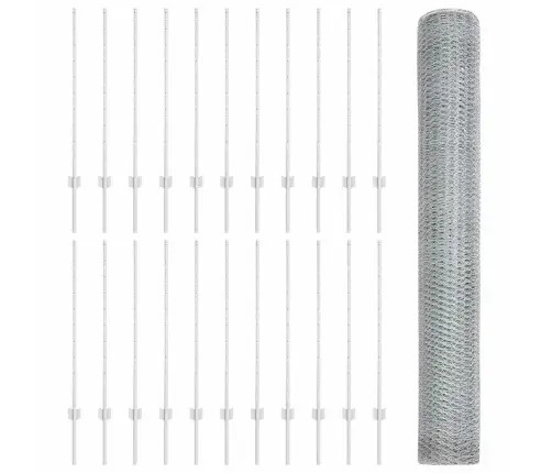 Žogu Stabi 22 Gab. U-Kanāls 100 Cm Galvanizēta Tērauda Vidaxl