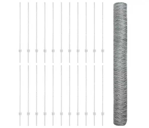 Žogu Stabi 22 Gab. U-Kanāls 120 Cm Cinkots Tērauds Vidaxl