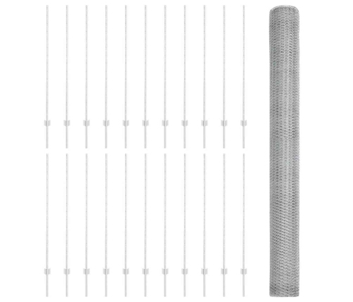 Tvora Su Stulpais Sidabro 1.4 X 50 M Plienas
