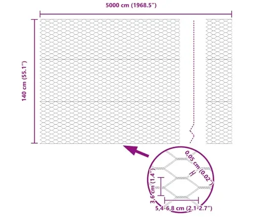 Aed Koos Postiga Hõbedane 1,4 X 50 M Teras
