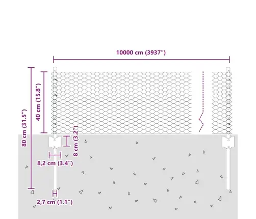Žoga Stabi 11 Gab. U-Kanāls 40 Cm Cinkota Tērauda Vidaxl