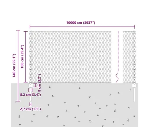 Aed Koos Postiga Hõbedane 1 X 100 M Teras