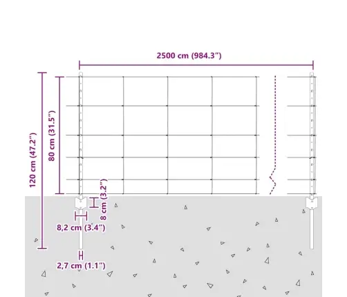 Žogu Stabi 11 Gab U-Kanāls 80 Cm Cinkots Tērauds Vidaxl
