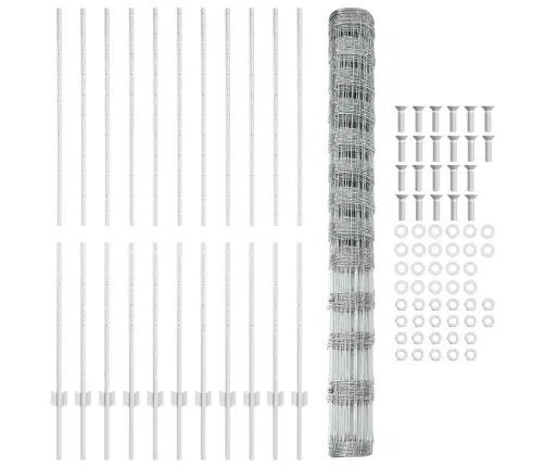 Tvora Su Stulpais Sidabro 1,5 X 25 M Plienas