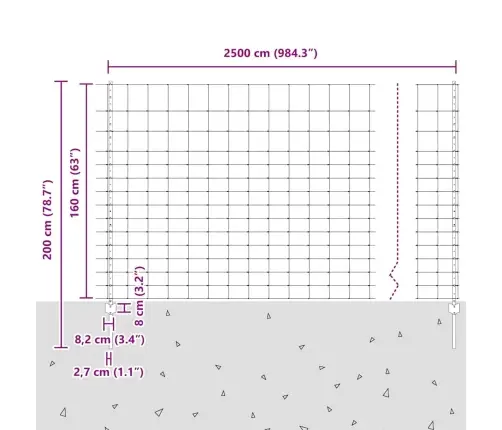 Tvora Su Stulpais Sidabro 1.6 X 25 M Plienas