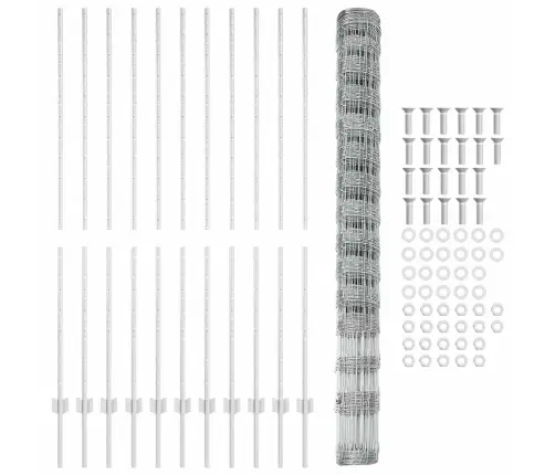 Tvora Su Stulpais Sidabro 1,6 X 25 M Plienas