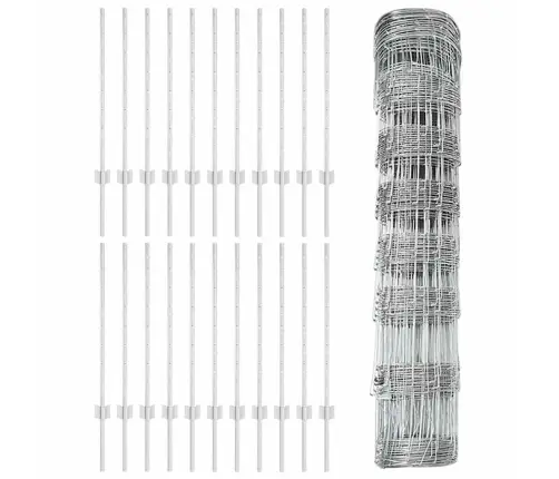 Tvora Su Stulpais Sidabro 0.8 X 50 M Plienas Tvora Su Stulpais Sidabro 0.8 X 50 M Plienas