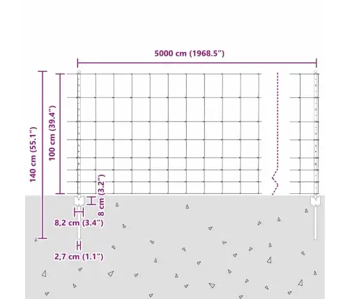 Aed Koos Postiga Hõbedane 1 X 50 M Teras