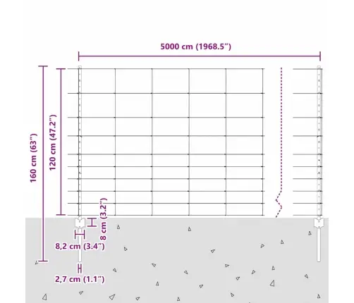 Žoga Stabi 22 Gab. U-Kanelē 120 Cm Cinkots Tērauds Vidaxl