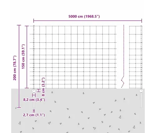 Žogu Stabi 22 Gab. U-Kanāls 150 Cm Galvanizēts Tērauds Vidaxl