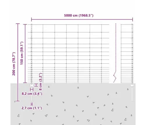 Žoga Stabi 22 Gab U-Kanāls 150 Cm Galvanizēts Tērauds Vidaxl