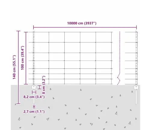 Aed Koos Postidega Hõbedane 1 X 100 M Teras