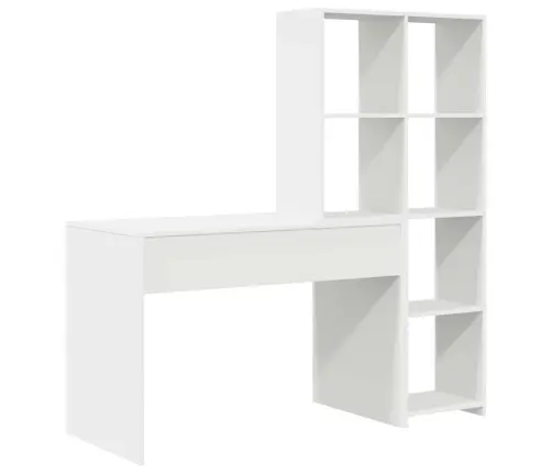 Stalas Su Lentyna Balta 138.5 X 55 X 143 Cm Apdirbta Mediena