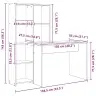 Galds Sonomas Ozola 138.5 X 55 X 143 Cm Inženierijas Koks Vidaxl