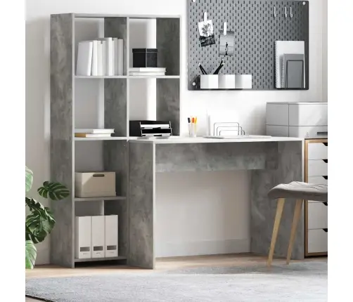 Galds Betona Pelēka 138.5 X 55 X 143 Cm Inženierijas Koks Vidaxl