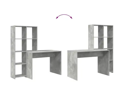 Galds Betona Pelēka 138.5 X 55 X 143 Cm Inženierijas Koks Vidaxl