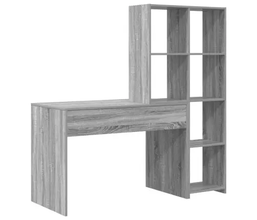 Galds Ar Plauktu Ar Uzglabāšanu Pelēka Sonomas Ozola 138.5 X 55 X 143 Cm Vidaxl Galds Ar Plauktu Ar Uzglabāšanu Pelēka Sonomas Ozola 138.5 X 55 X 143 Cm Vidaxl