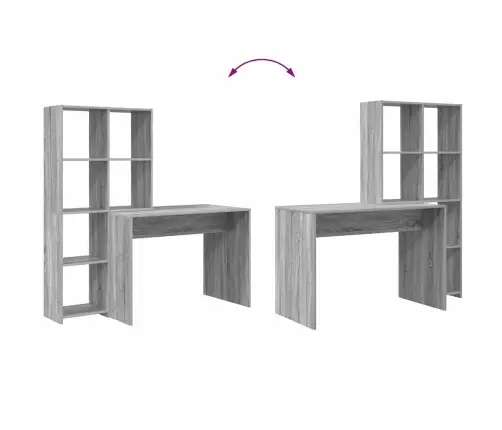 Galds Ar Plauktu Ar Uzglabāšanu Pelēka Sonomas Ozola 138.5 X 55 X 143 Cm Vidaxl Galds Ar Plauktu Ar Uzglabāšanu Pelēka Sonomas Ozola 138.5 X 55 X 143 Cm Vidaxl