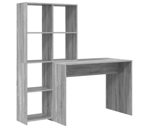 Galds Ar Plauktu Ar Uzglabāšanu Pelēka Sonomas Ozola 138.5 X 55 X 143 Cm Vidaxl Galds Ar Plauktu Ar Uzglabāšanu Pelēka Sonomas Ozola 138.5 X 55 X 143 Cm Vidaxl