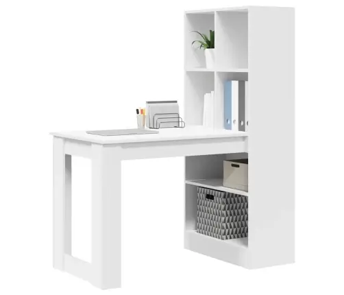 Galds Balts 122 X 67 X 145 Cm Inženieru Koks Un Šķembu Plāksne Vidaxl