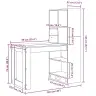 Galds Balts 122 X 67 X 145 Cm Inženieru Koks Un Šķembu Plāksne Vidaxl