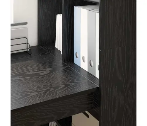 Laud Riiuliga Must Tamm 122 X 67 X 145 Cm Tehispuit