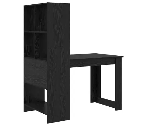 Laud Riiuliga Must Tamm 122 X 67 X 145 Cm Tehispuit