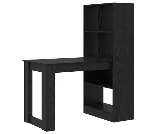 Laud Riiuliga Must Tamm 122 X 67 X 145 Cm Tehispuit