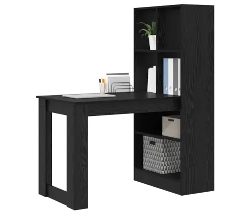 Laud Riiuliga Must Tamm 122 X 67 X 145 Cm Tehispuit