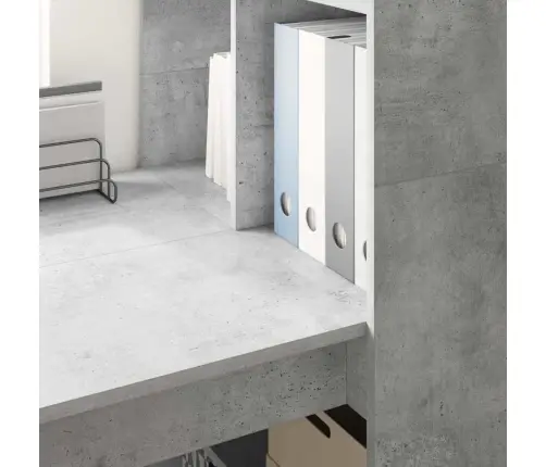 Stalas Betono Pilka 122 X 67 X 145 Cm Apdirbta Mediena