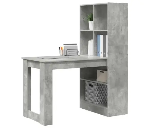 Stalas Betono Pilka 122 X 67 X 145 Cm Apdirbta Mediena
