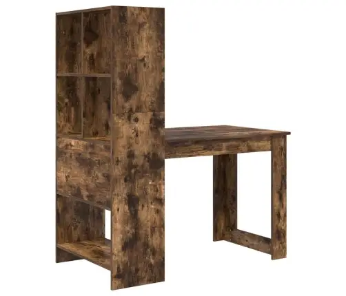 Galds Ar Plauktu Ar Uzglabāšanu Dūmakaina Ozolkoka 122 X 67 X 145 Cm Vidaxl Galds Ar Plauktu Ar Uzglabāšanu Dūmakaina Ozolkoka 122 X 67 X 145 Cm Vidaxl