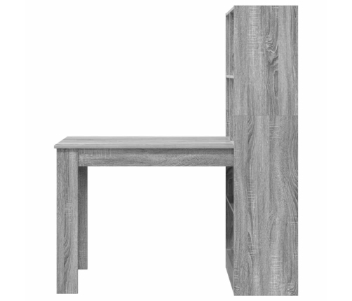 Galds Ar Plauktu Ar Uzglabāšanu Pelēks Sonoma 122 X 67 X 145 Cm Vidaxl