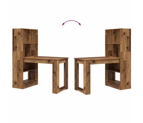 Galds Ar Plauktu Ar Uzglabāšanu Vecs Koks 122 X 67 X 145 Cm Vidaxl