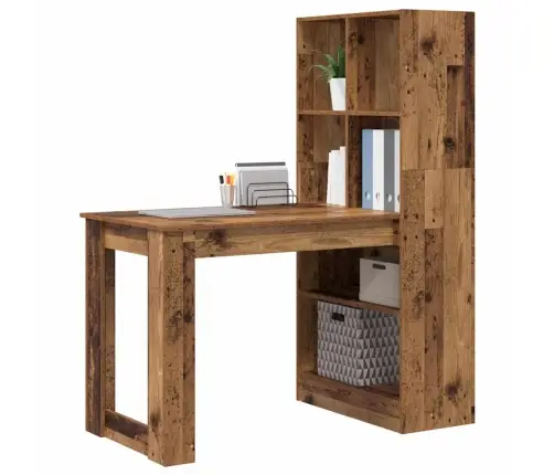 Galds Ar Plauktu Ar Uzglabāšanu Vecs Koks 122 X 67 X 145 Cm Vidaxl