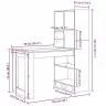 Galds Ar Plauktu Ar Uzglabāšanu Vecs Koks 122 X 67 X 145 Cm Vidaxl