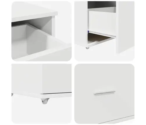 Galds Balts 131.5 X 50 X 106.5 Cm Inženierijas Koks Vidaxl