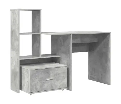 Galds Betona Pelēka 131.5 X 50 X 106.5 Cm Inženierijas Koks Vidaxl