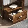 Galds Ar Atvilktni Ar Plauktu Ar Uzglabāšanu Dūmakaina Ozolkoka 131.5 X 50 X 106.5 Cm Vidaxl