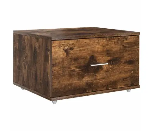 Galds Ar Atvilktni Ar Plauktu Ar Uzglabāšanu Dūmakaina Ozolkoka 131.5 X 50 X 106.5 Cm Vidaxl