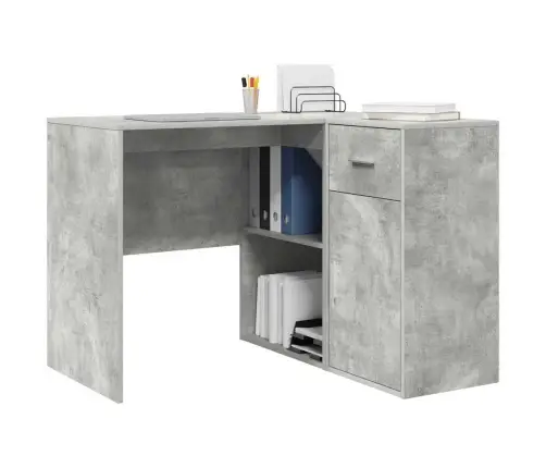 Stūra Rakstāmgalds Ar Atvilktni Betona Pelēks 102 X 50 X 75 Cm Vidaxl